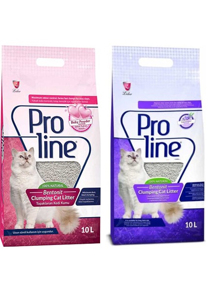 Pro Line Proline Kedi Kumu Bebek Pudrası Kokulu + Lavanta Kokulu 10 Lt x 2 Adet