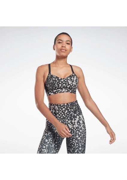 Lux Strappy Safari Print Kadın Yuvarlak Yaka Sporcu Sütyeni