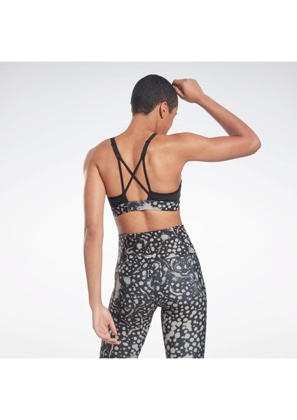 Lux Strappy Safari Print Kadın Yuvarlak Yaka Sporcu Sütyeni