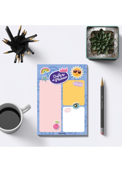 Planlayıcı Set, Günlük, Haftalık, Alışveriş, Okuma Planlayıcı Set, Bloknot, Memopad, To Do, Notepad