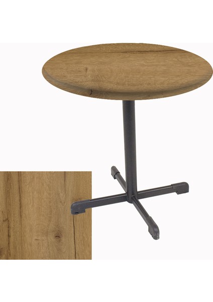 Halley Werzalit Yuvarlak Esb Mutfak Masası Q 80CM - Canyon Palace Oak