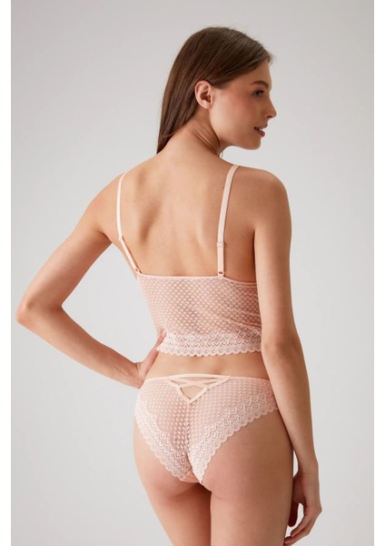 4831 Kadın Pedli Balensiz Dantelli Bralet Sütyen Külot Takım-Somon modelleri