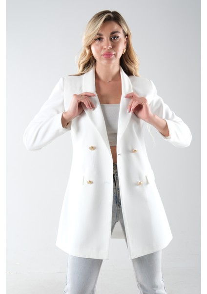 Ekru Astarlı Düğme Kapamalı Blazer Ceket 0105123.147 fiyatları