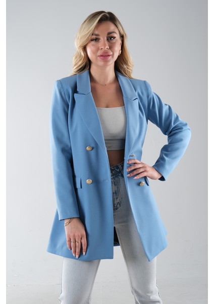Bebe Mavi Astarlı Düğme Kapamalı Blazer Ceket 0105123.449 fiyatları