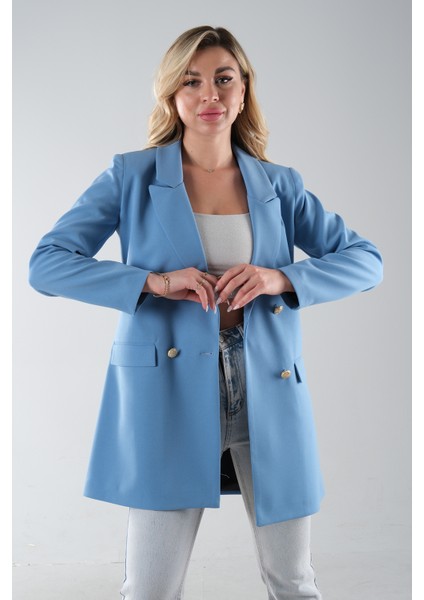 Bebe Mavi Astarlı Düğme Kapamalı Blazer Ceket 0105123.449 modelleri