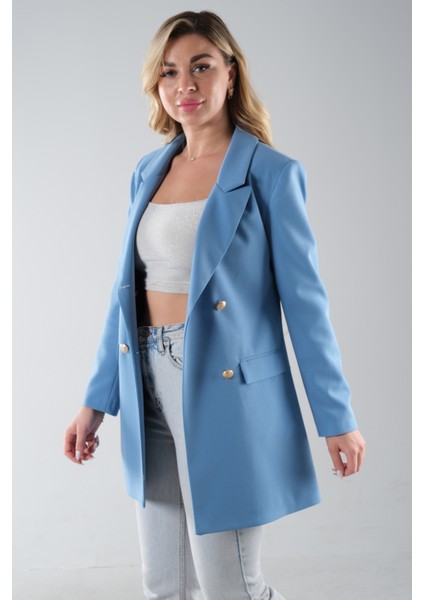 Bebe Mavi Astarlı Düğme Kapamalı Blazer Ceket 0105123.449 indirimleri