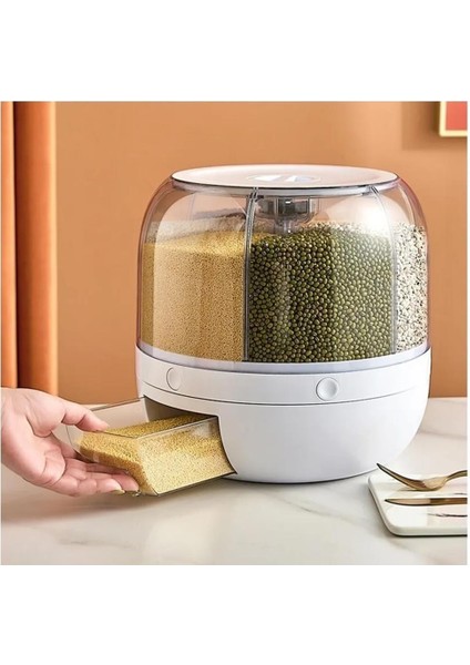 360 Derece Dönerli Gıda Bakliyat Kileri, Tuş Basmalı Erzak Organizeri Dönebilen Saklama Kabı modelleri