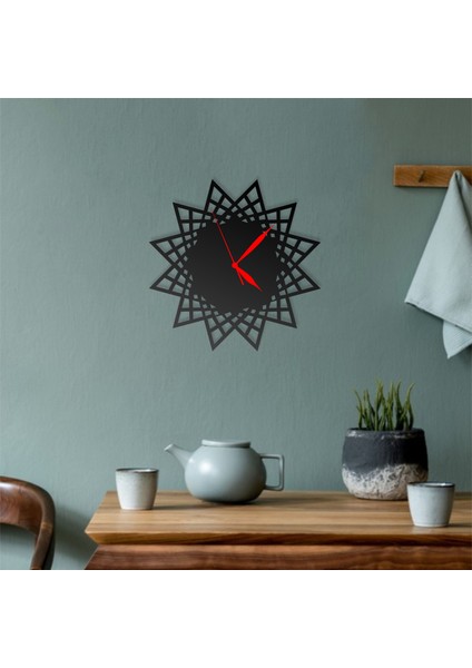 Duvar Saati Düz Sade Geometrik Tasarımlı Ev ve Ofis Dekoratif Metal Duvar Saati