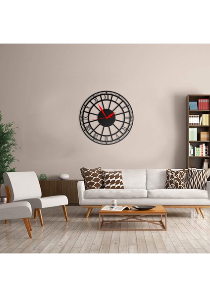 Duvar Saati Düz Sade Ergonomik Tasarımlı Ev ve Ofis Dekoratif Metal Duvar Saati