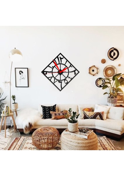 Duvar Saati Düz Islami Rakam Tasarımlı Ev ve Ofis Dekoratif Metal Duvar Saati modelleri