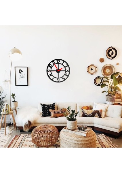 Duvar Saati Düz Sade Ergonomik Tasarımlı Ev ve Ofis Dekoratif Metal Duvar Saati