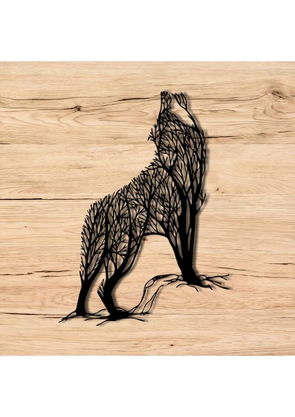 Bozkurt Desenli Bitki Metal Duvar Tablosu Dekoratif Ev ve Ofis Için Özel Tasarım modelleri