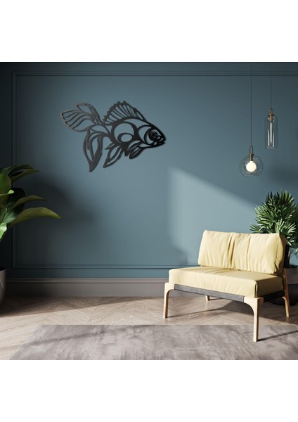 Metal Balık Tasarımlı Ev ve Ofis Için Duvar Tablosu