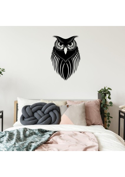 Metal Baykuş Tasarımlı Ev ve Ofis Için Duvar Tablosu