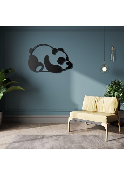 Metal Panda Tasarımlı Ev ve Ofis Için Duvar Tablosu
