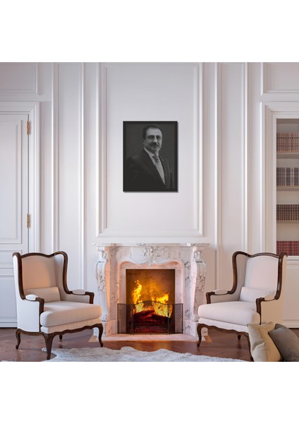 Metal Duvar Tablosu Muhsin Yazıcıoglu Portre Ev ve Ofis Için Özel Tasarım