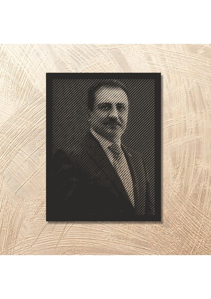 Metal Duvar Tablosu Muhsin Yazıcıoglu Portre Ev ve Ofis Için Özel Tasarım modelleri