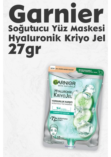 Soğutucu Yüz Maskesi Hyaluronik Kriyo Jel 27 gr