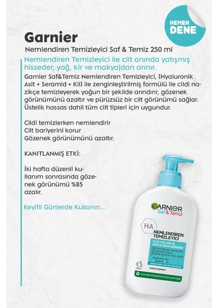 Nemlendiren Temizleyici Saf & Temiz 250 ml