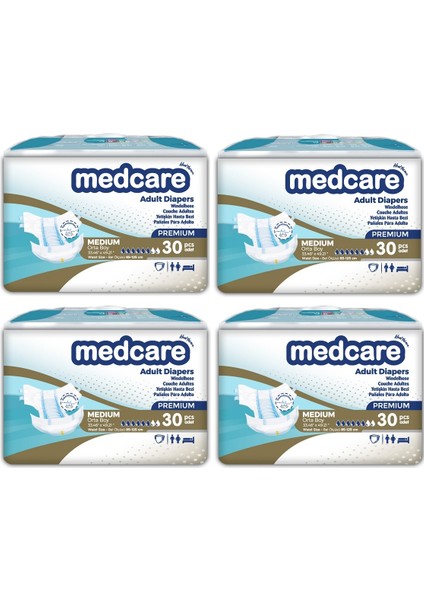 Yetişkin Hasta Bezi Medium Premium Özel Seri (Orta Boy) M 120 Adet