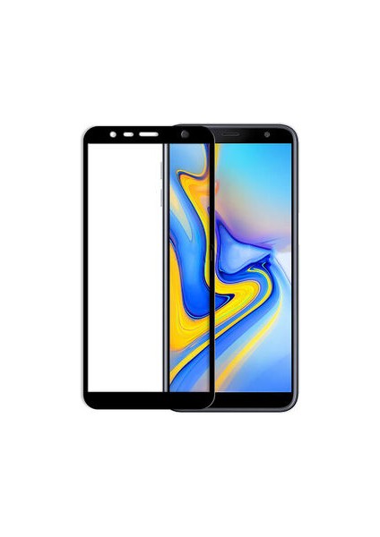 Samsung Galaxy J4 Plus ile Uyumlu Şeffaf Ekranı Tam Kaplayan 5d Cam Kırılmaz Cam Ekran Koruyucu