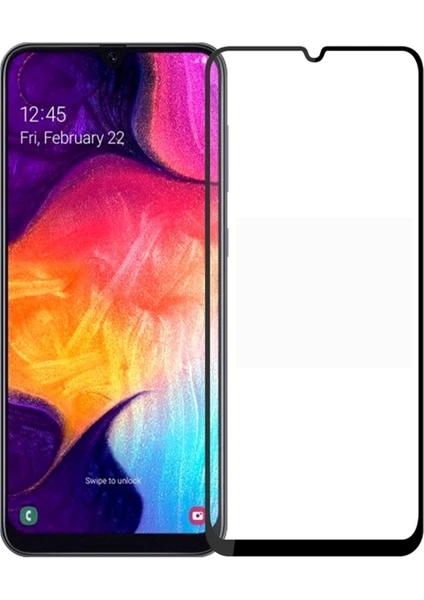 Samsung Galaxy A30 ile Uyumlu Şeffaf Ekranı Tam Kaplayan 5d Cam Kırılmaz Cam Ekran Koruyucu