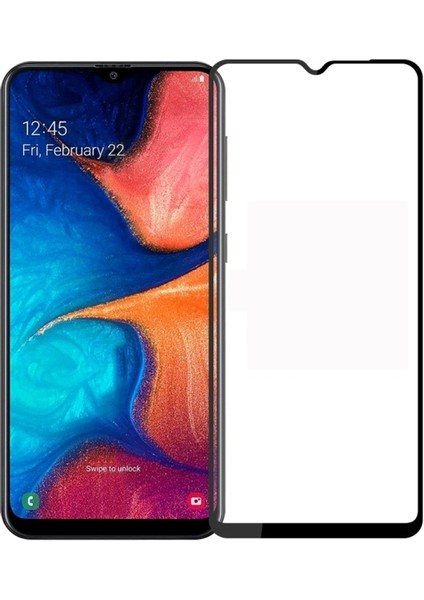 Samsung Galaxy A20S ile Uyumlu Şeffaf Ekranı Tam Kaplayan 5d Cam Kırılmaz Cam Ekran Koruyucu