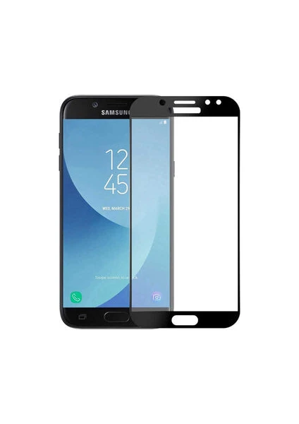 Samsung Galaxy J7 Prime ile Uyumlu Şeffaf Ekranı Tam Kaplayan 5d Cam Kırılmaz Cam Ekran Koruyucu