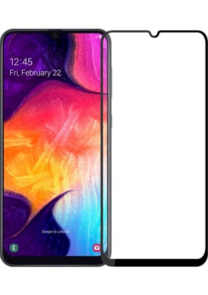 Samsung Galaxy A50 ile Uyumlu Şeffaf Ekranı Tam Kaplayan 5d Cam Kırılmaz Cam Ekran Koruyucu