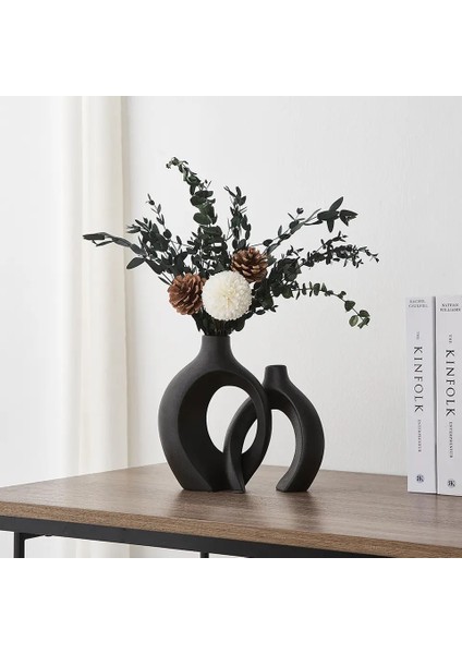 Siyah Sevgili Sarmaşık Vazo Seti Modern
