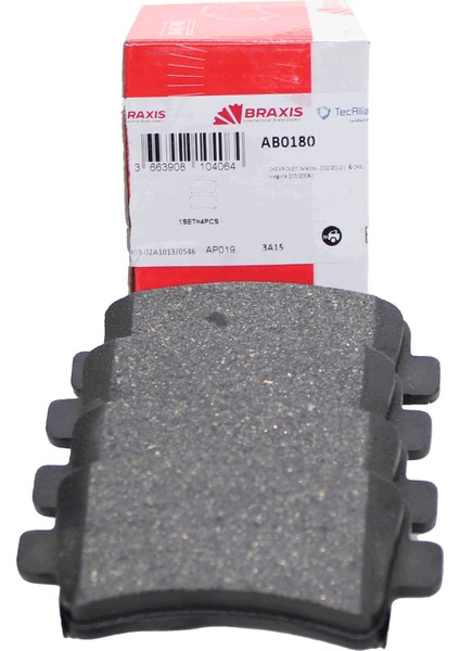 Insignia A Arka Fren Balata Braxis Marka AB0180