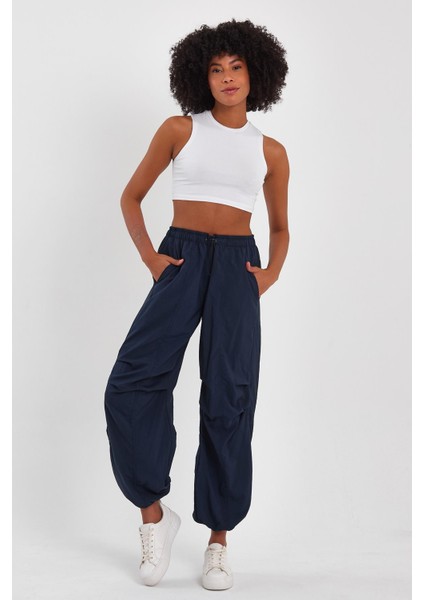 Ayarlanabilir Paça Paraşüt Kumaş Pantolon (B23-007)