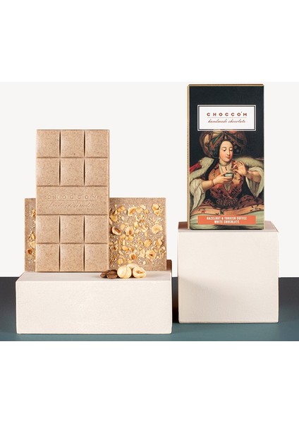 Choco'm Türk Kahvesi Fındık Beyaz Tablet Çikolata 35 gr