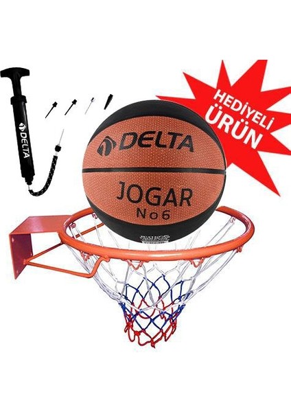 Basketbol Çemberi No6 Jogar Basketbol Topu Basketbol Filesi Top Pompası Seti