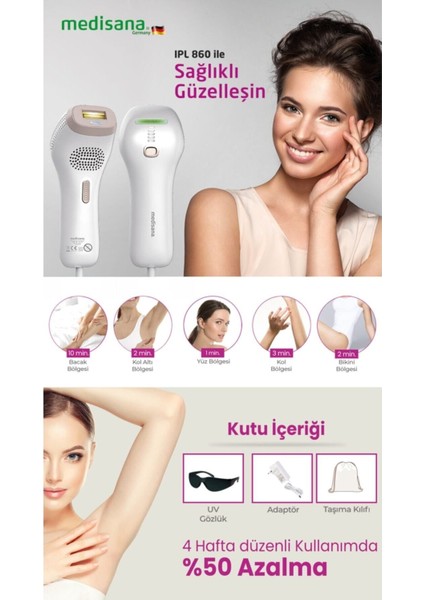 Ipl 860 Lazer Epilasyon Yüz Vücut Tüy Alma Cihazı