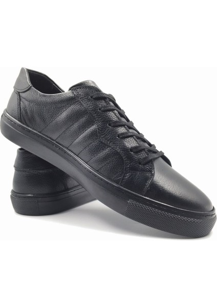 Anthros Siyah Hakiki Deri Sneakers Spor Ayakkabı