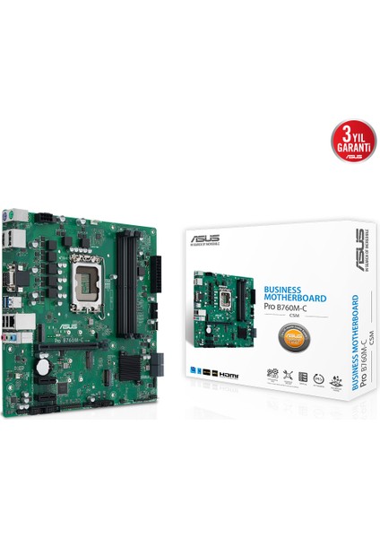 Pro B760M-C-Csm Intel B760 Lga1700 Ddr5 6200 2Xdp Hdmı Vga Çift M2 Usb3.2 Matx (Pro B760M-C-Csm) Anakart