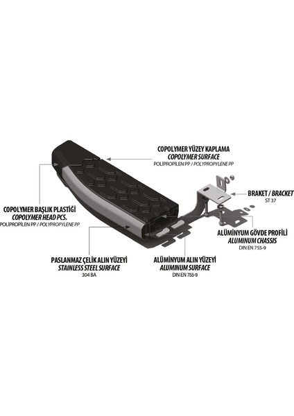 Omsa Seat Arona Blackline Yan Basamak Siyah 2017 ve Sonrası indirimleri