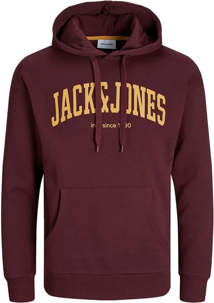 Jack & Jones Hood Josh Erkek Bordo Kapüşonlu Sweatshirt