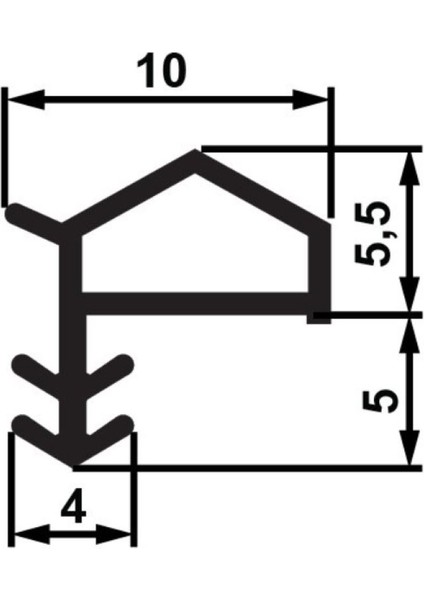 F02 Yandan Basan Çatı Tipi Kapı Fitili 10 mm Kahve Renk 950.48.061 ( 25 Metre - Dört Kapılık )