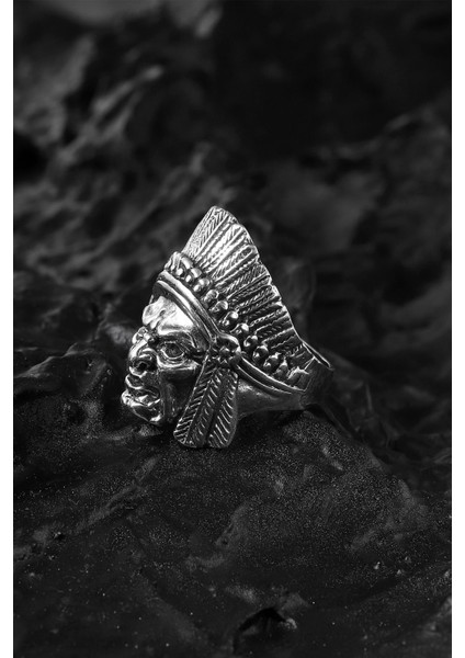 925 Ayar Gümüş Kızıldereli Motifli Yüzük