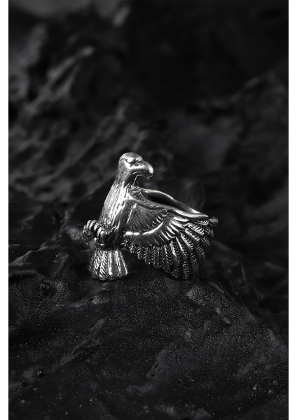 925 Ayar Gümüş Kartal Motifli Yüzük