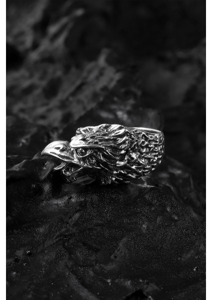 925 Ayar Gümüş Kartal Motifli Yüzük