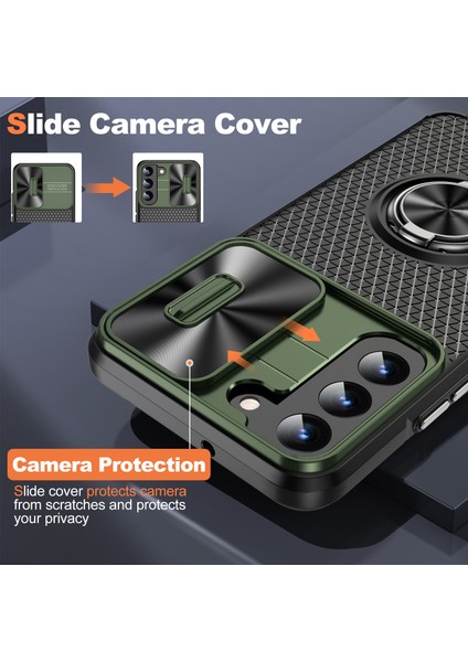 Samsung Galaxy S22 5g Pc+Tpu Kickstand Case Slayt Kamera Lens Koruyucu ile Telefon Kılıfı (Yurt Dışından) modelleri