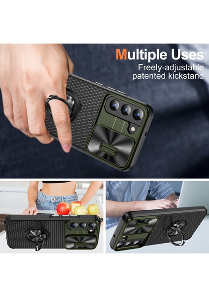 Samsung Galaxy S22 5g Pc+Tpu Kickstand Case Slayt Kamera Lens Koruyucu ile Telefon Kılıfı (Yurt Dışından) indirimleri