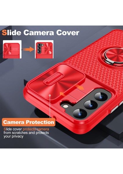 Samsung Galaxy S22 5g Pc+Tpu Kickstand Case Slayt Kamera Lens Koruyucu ile Telefon Kılıfı (Yurt Dışından) modelleri