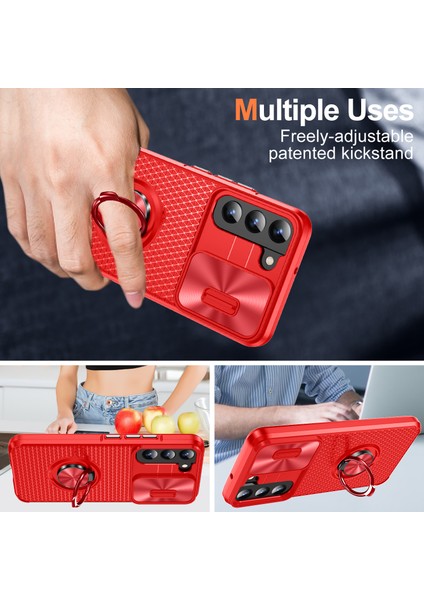 Samsung Galaxy S22 5g Pc+Tpu Kickstand Case Slayt Kamera Lens Koruyucu ile Telefon Kılıfı (Yurt Dışından) indirimleri