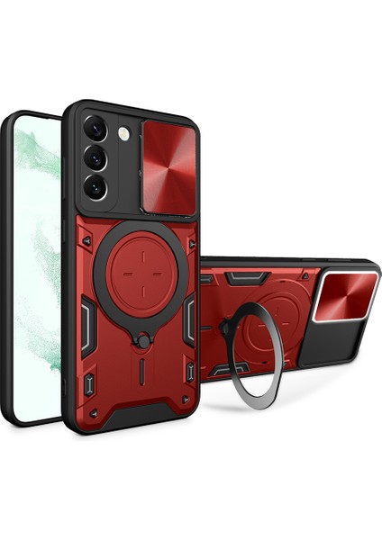Samsung Galaxy S22 Plus 5g Ücretsiz Rotasyon Kickstand Telefon Kapağı Slayt Kamera Kapağı Pc + Tpu Anti-Drop Kahasıyla (Yurt Dışından)