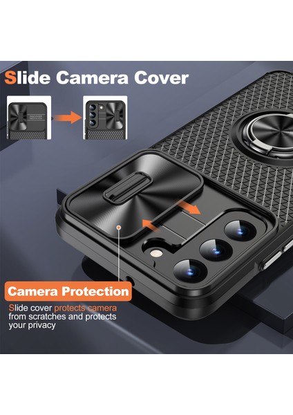 Samsung Galaxy S22 5g Pc+Tpu Kickstand Case Slayt Kamera Lens Koruyucu ile Telefon Kılıfı (Yurt Dışından) modelleri