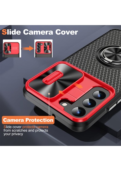 Samsung Galaxy S22 5g Pc+Tpu Kickstand Case Slayt Kamera Lens Koruyucu ile Telefon Kılıfı (Yurt Dışından) modelleri